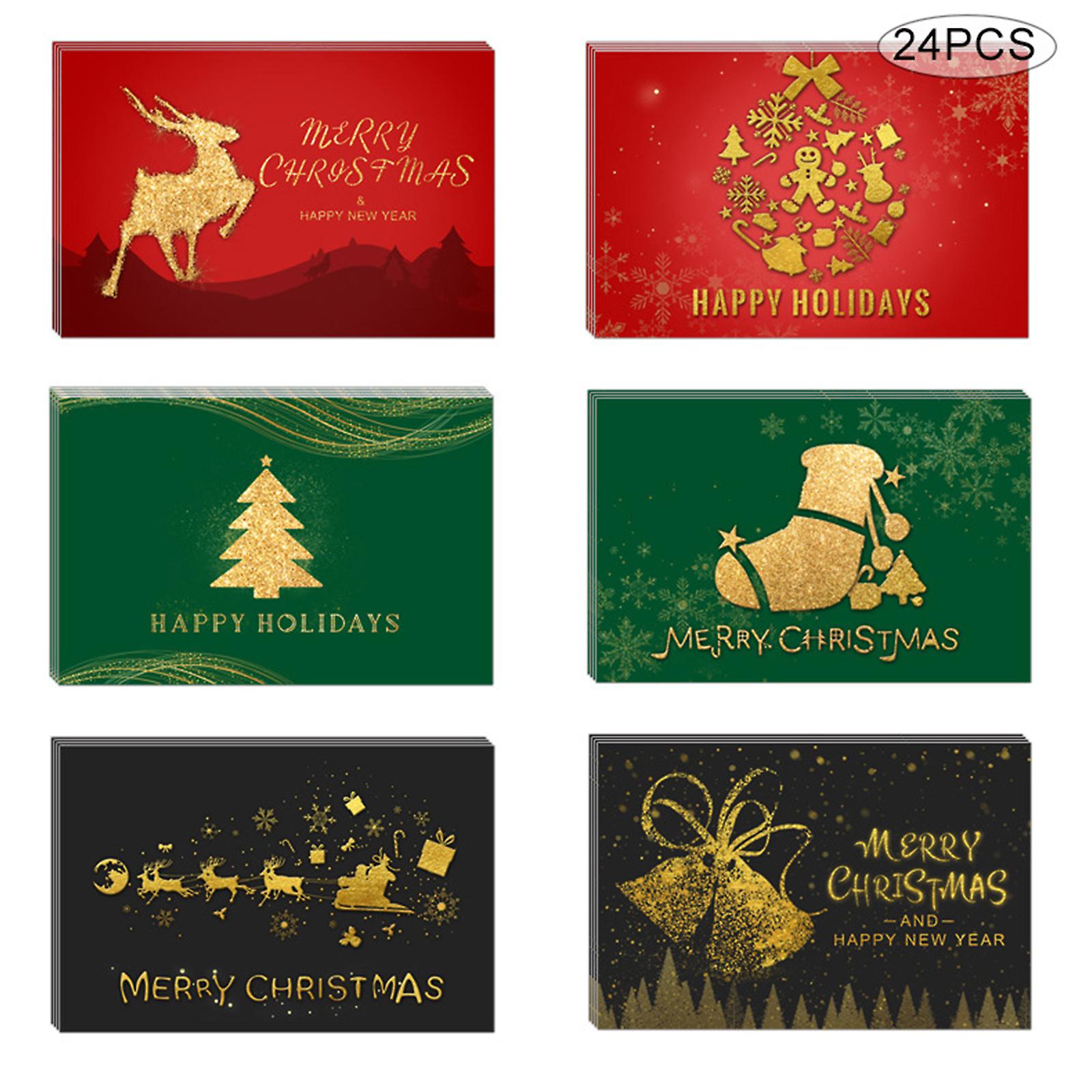 24pcs Christmas Greeting Cards， 24pcs Envelope， 24pcs Envelope Stickers