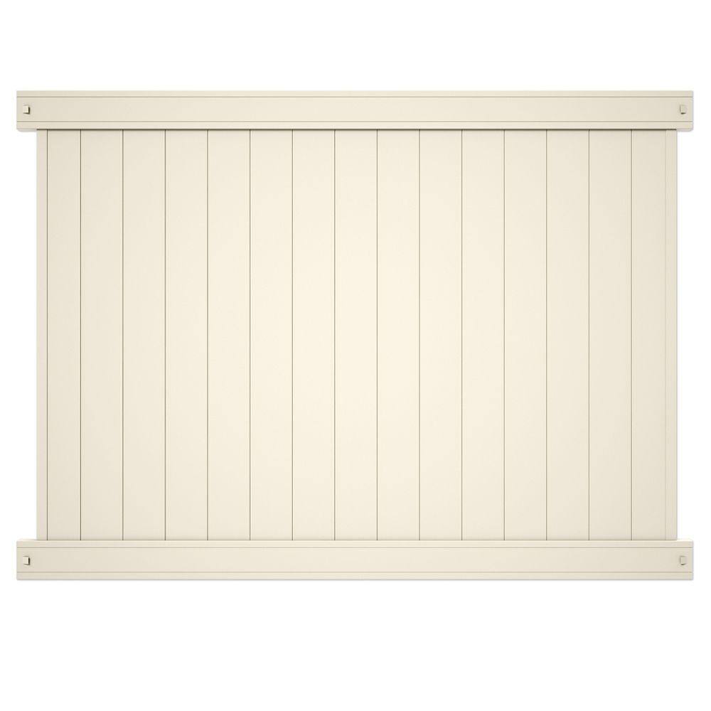 Veranda Pro-Series 6 ft. H x 8 ft. W Tan Vinyl Woodbridge Privacy Fence Panel 128015