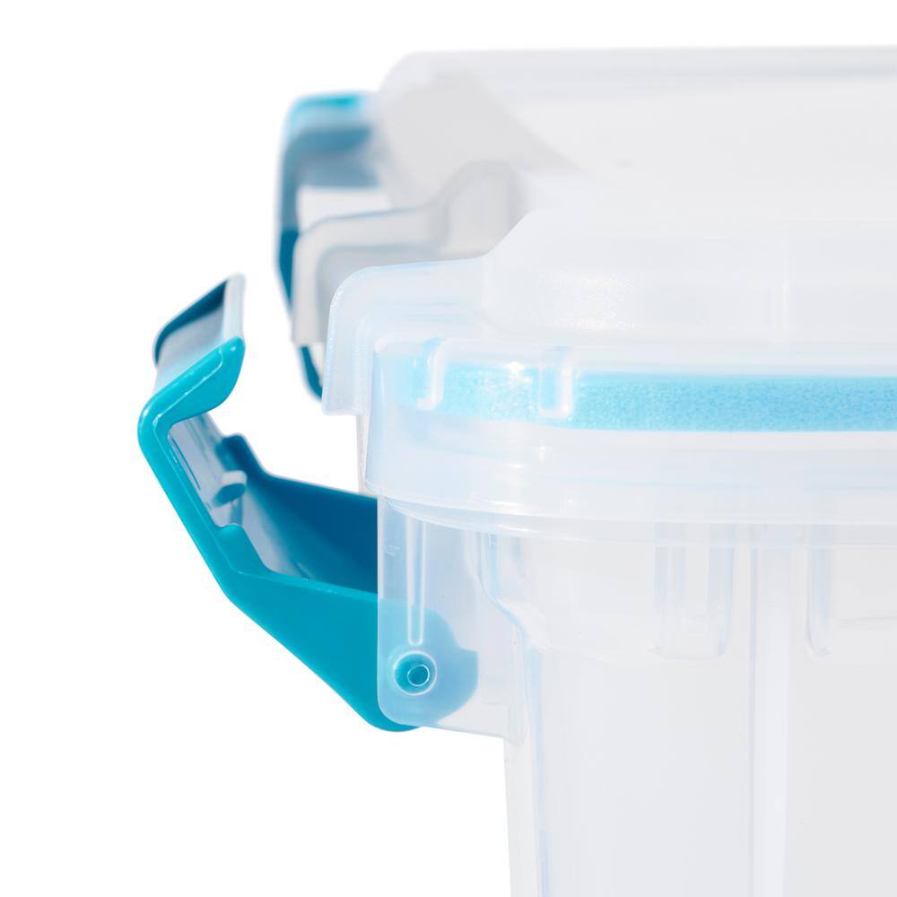 Sterilite 54 Qt. Plastic Stackable Storage Bin with Gasket Latch Lid Clear (4-Pack) 4 x 19344304