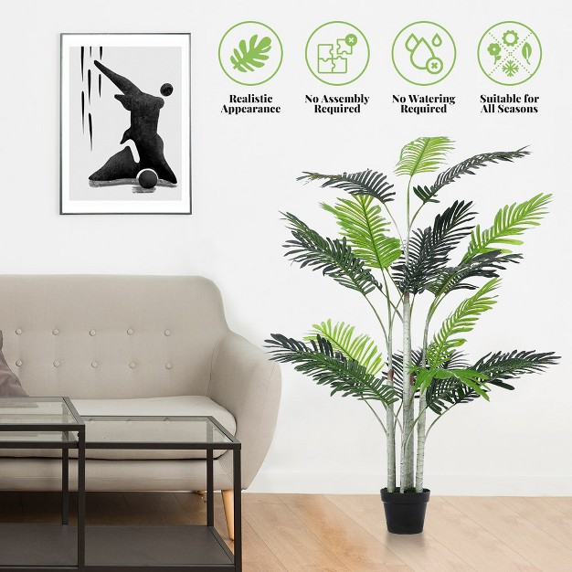 Artificial Palm Tree， 4.7 Feet Fake Tropical Paradise Palm Plant