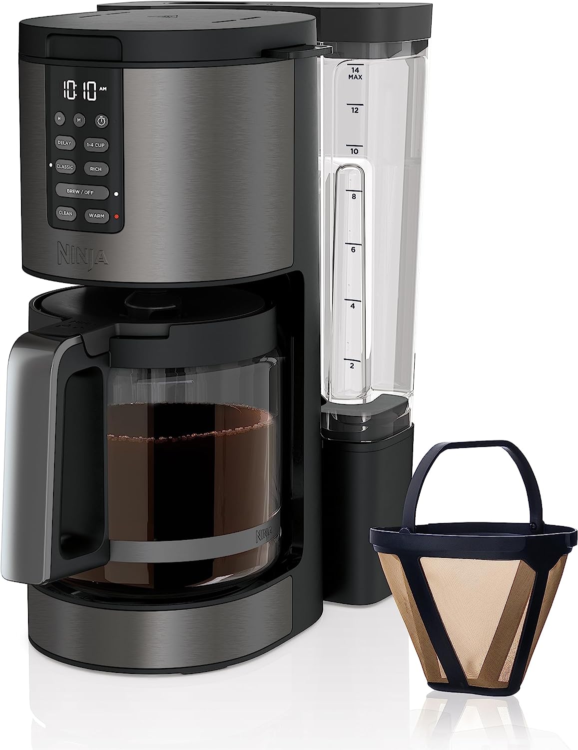 Ninja CE251 Programmable Brewer, with 12-cup Glass Carafe, Black and Stainless Steel Finish