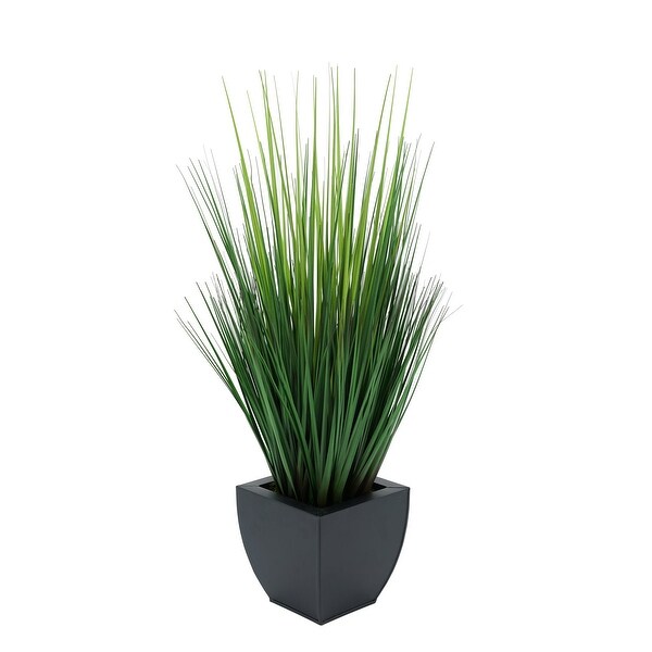 Faux PVC Grass in Tapered Zinc Planter