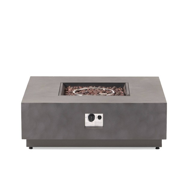 Wellington Outdoor 50000 Btu Square Fire Pit With Concrete Finish Christopher Knight Home