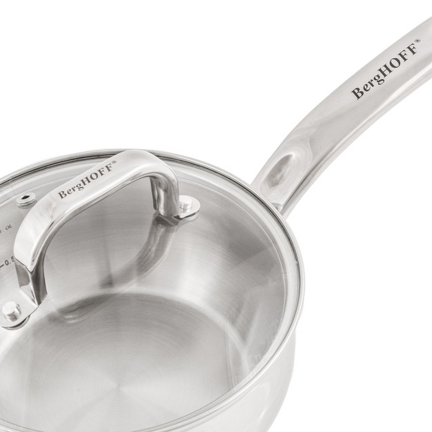 Berghoff Belly Shape 18 10 Stainless Steel Sauce Pan With Glass Lid