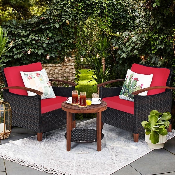 3 Piece Patio Rattan Furniture Set - Modern Furniture - Overstock - 37511920