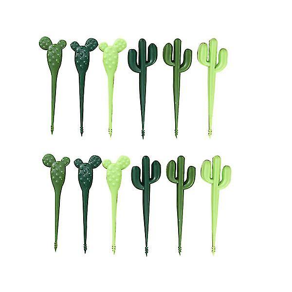 18pcs Cactus Shape Fruit Forks Lovely Dessert Forks Cartoon Cake Forks Party Supplies For Home Banqu