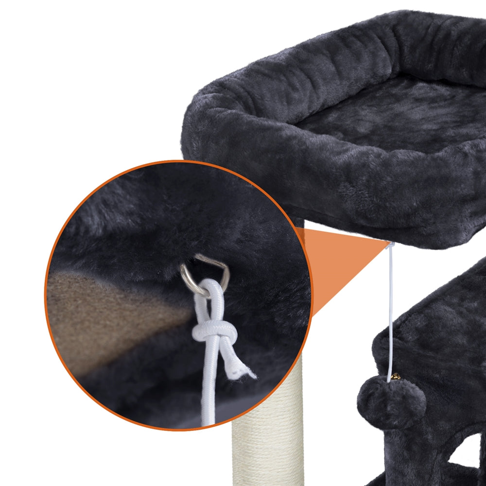 Yaheetech 36'' Cat Tree Multilevel Cat Tower with Double Condos Perches Scratching Posts， Black