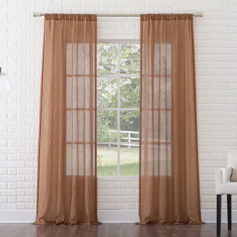 No. 918 Lourdes Crushed Sheer Rod Pocket Single Curtain Panel