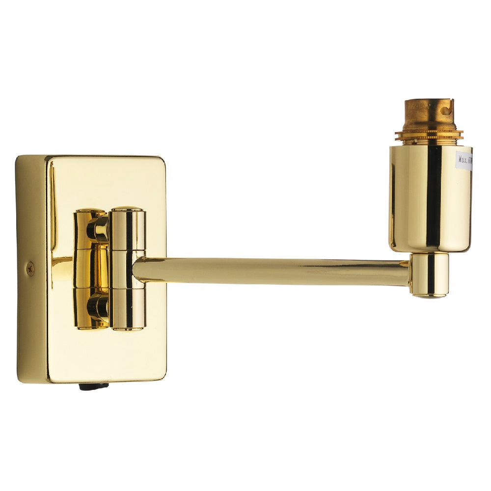 Britalia 220057 Polished Brass Vintage Switched Swing Arm Wall Light Bracket