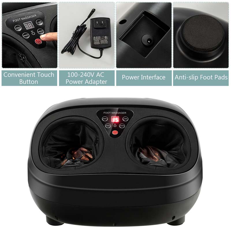 Foot Massager Machine with Heat & Remote, Shiatsu Foot Massager with Deep 3D Kneading Rolling Relieves Plantar Fasciitis