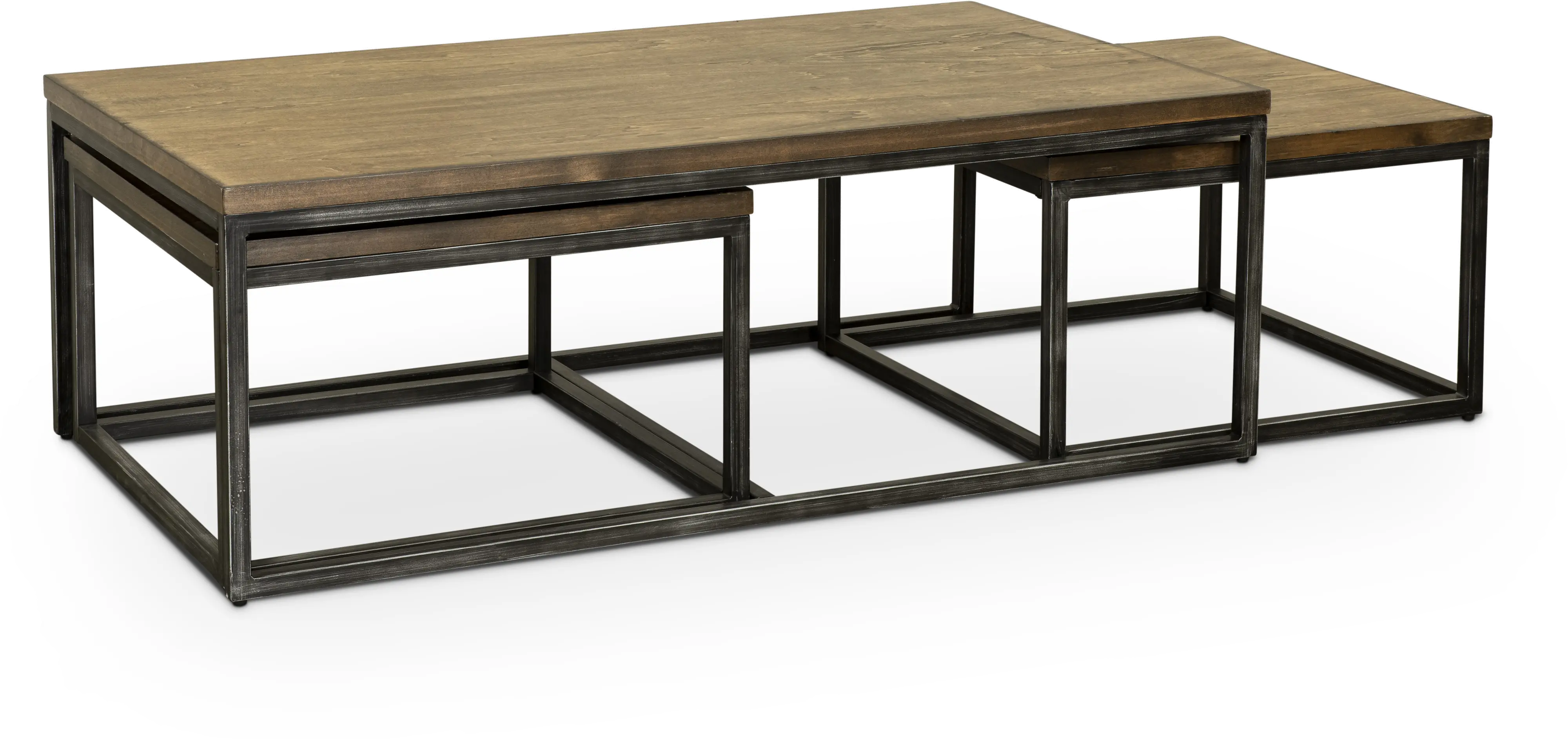 Chandler Industrial Brown Table， Set of 3