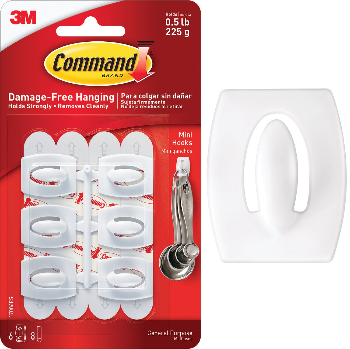 Command Mini Adhesive Hook White