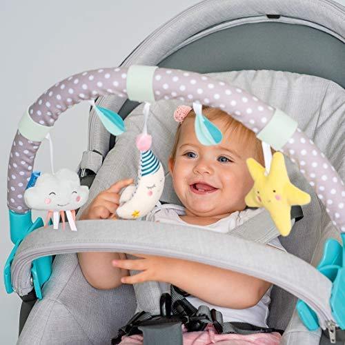 Taf Toys Mini Moon Arch | Ideal for Infants and Toddlers， Fits Stroller and Pram， Activity Arch with Fascinating Toys， Stimulates Baby?s Senses and Motor Skills Development， for Easier Outdoors