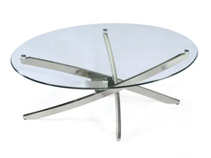 Zila Round Cocktail Table with Glass Top