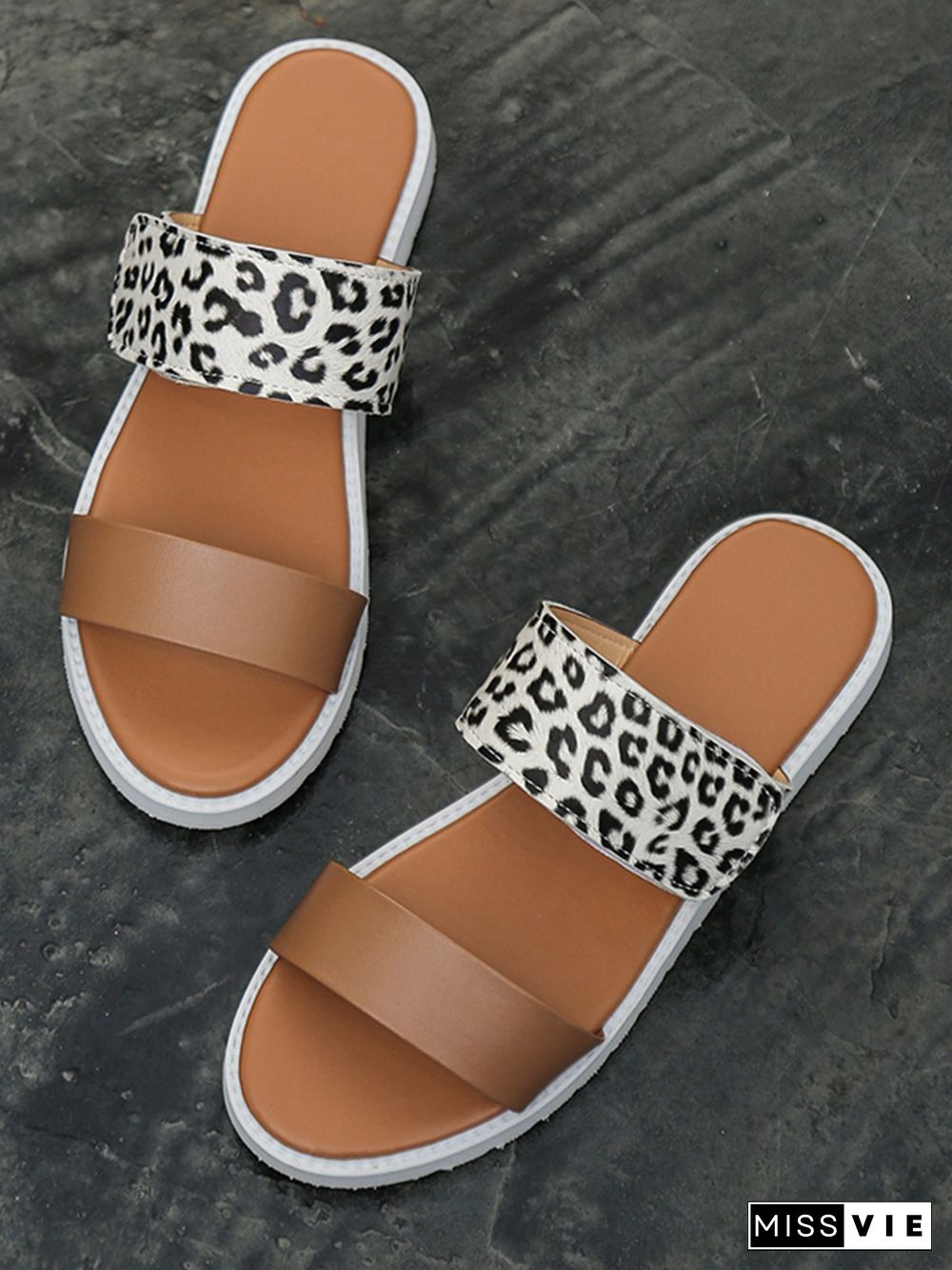 Leopard Print Snake Print Zebra Print Cow Print Strap Casual Slippers