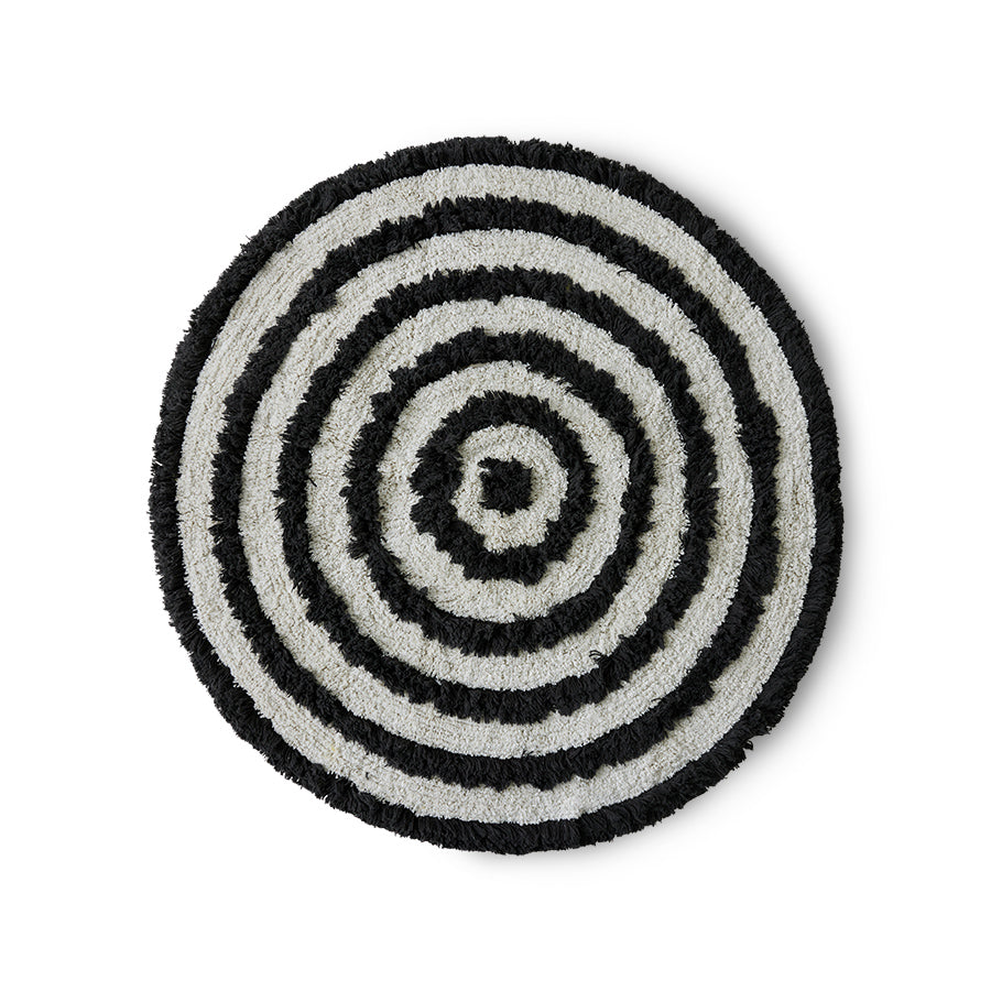 Round bath mat rug monochrome (47