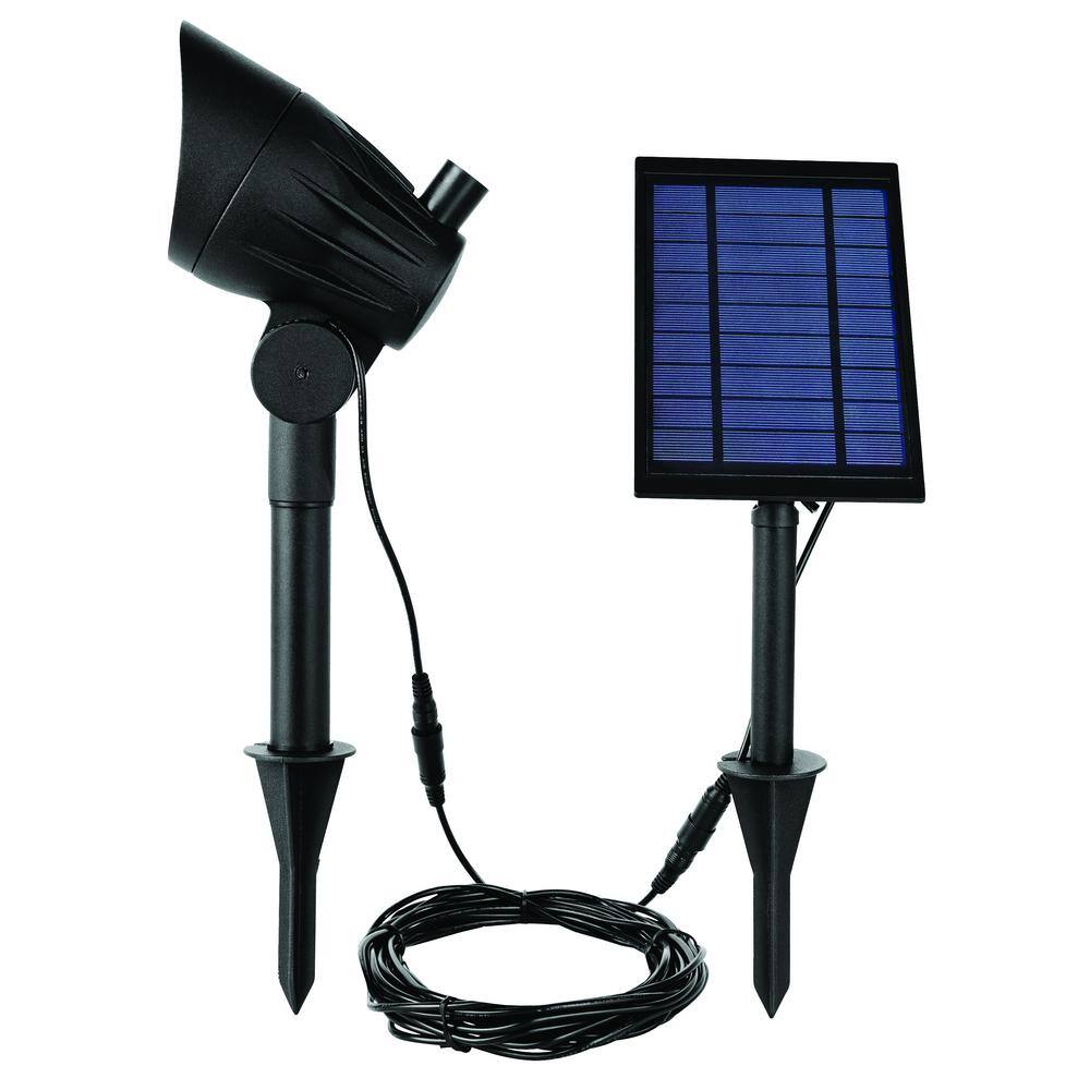 Hampton Bay Solar Black LED 100 Lumen Metal Spotlight NXT-3149B