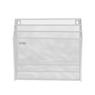 Mind Reader Mesh Wall File Holder 3.6 in. x 12.75 in. x 11.5 in. 3-Tier Vertical MountHanging Organizer Office Organization White WAFIST3-WHT