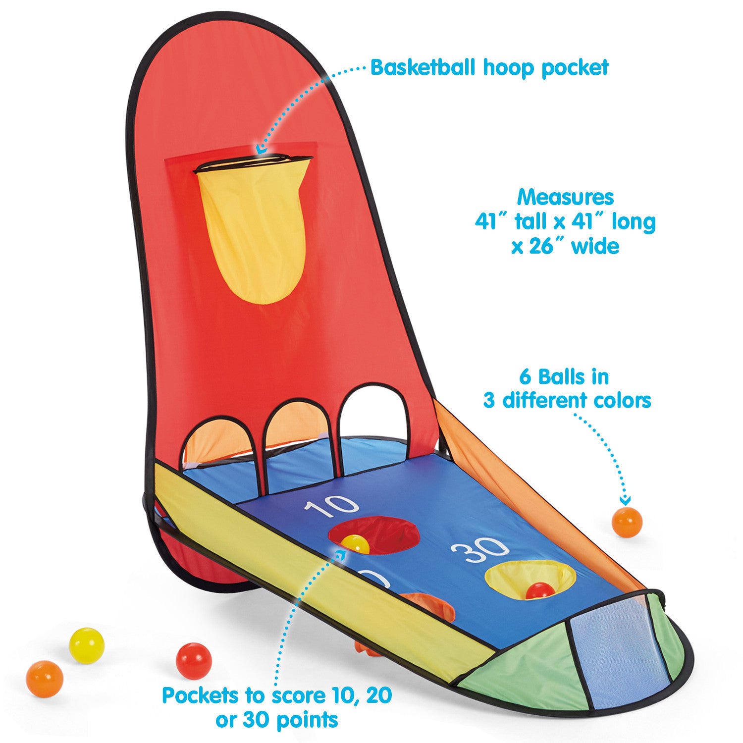 Kidoozie Pop-Up Basketball， Indoor or Outdoor Sport Activity; Suitable for Preschool and School aged Children ages 3 and older