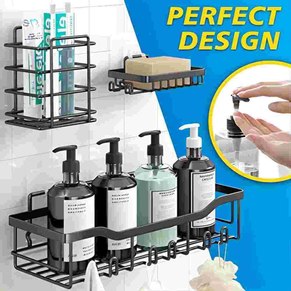 Dyiom Shower Caddy Shower Shelves [5-Pack] Adhesive Shower Organizer No Drilling Large Capacity B09NRNVMZ4