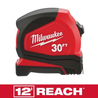 MW Compact 30 ft. SAE Tape Measure with Fractional Scale and 9 ft. Standout 48-22-6630