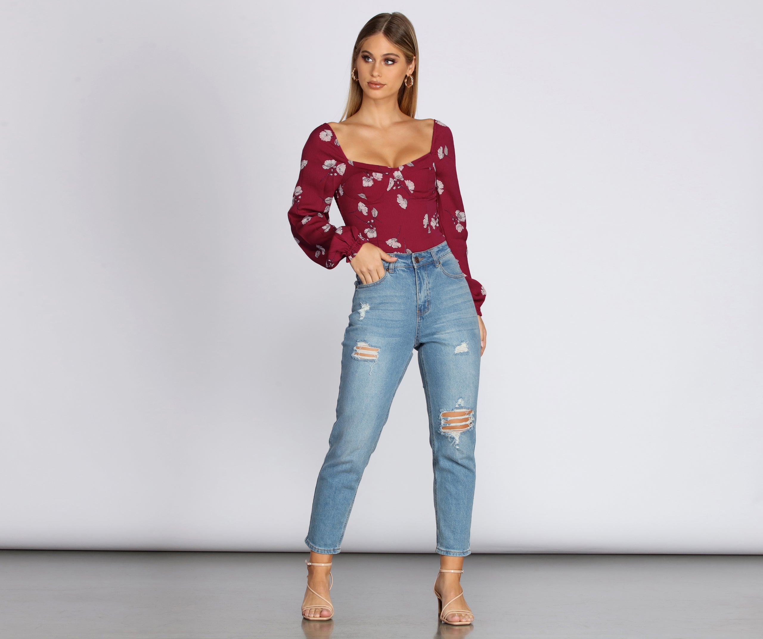 Floral Sweetheart Top