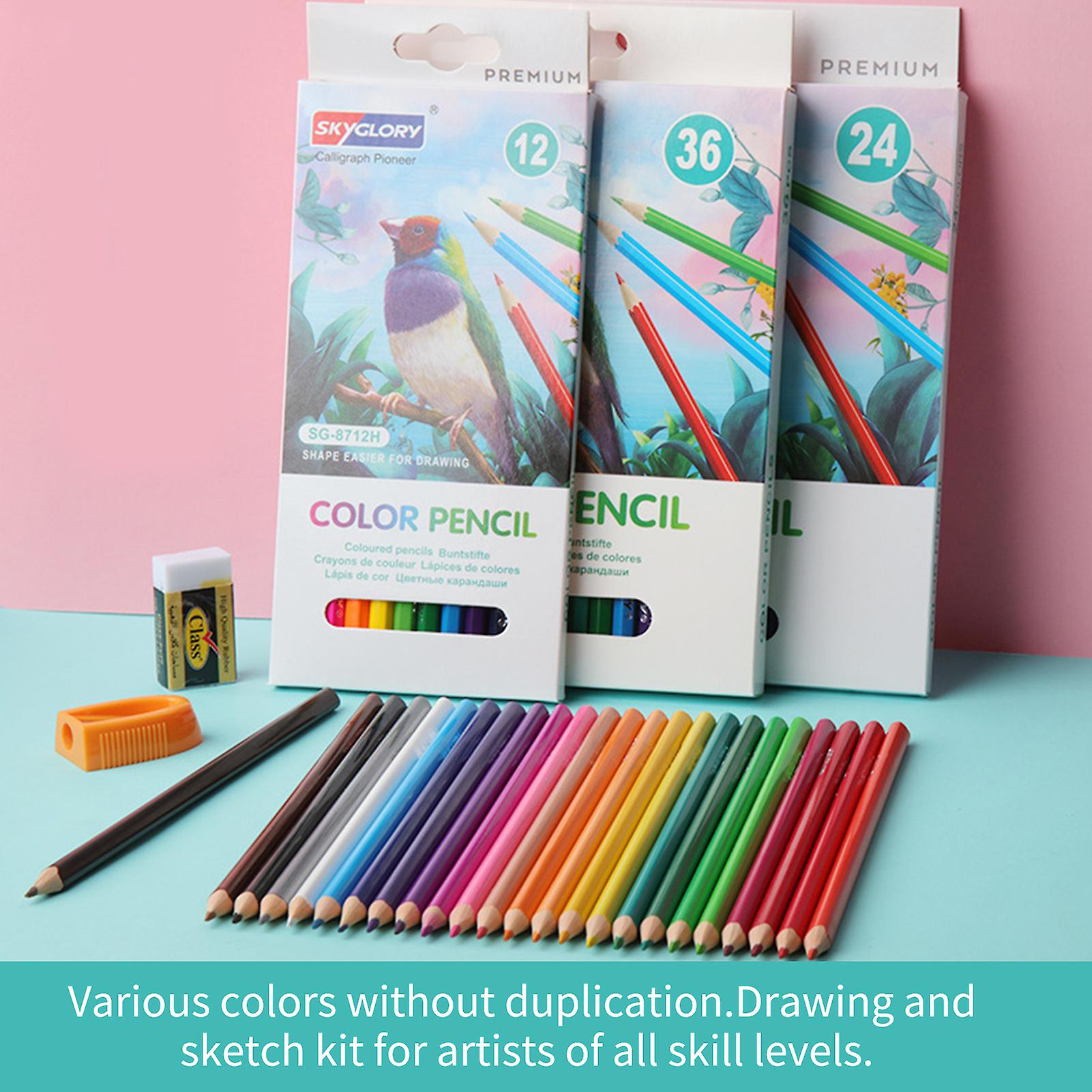 24-color Colored Pencils Set Art Supplies For Drawing Sketching Coloring Pensils For Adults Students Beginners And Artists  24-color