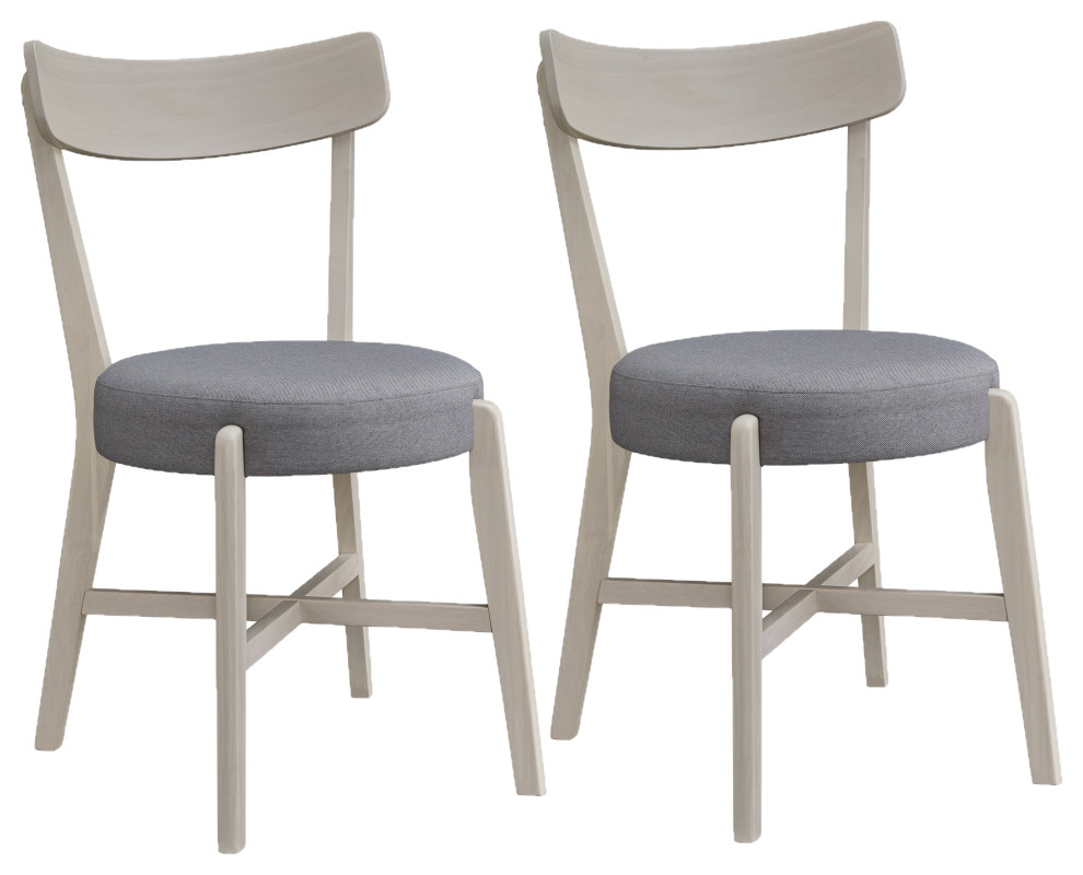Hopper Set of 2 Dining Chairs  Froth Cream   Midcentury   Dining Chairs   by Progressive Furniture  Houzz