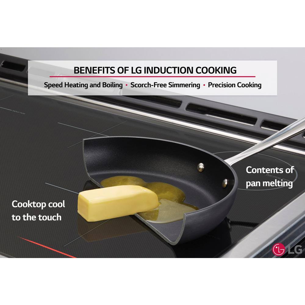 LG 6.3 cu. ft. Smart Slide-In Electric Range with ProBake Convection Induction  Self-Clean in Black Stainless Steel LSE4616BD