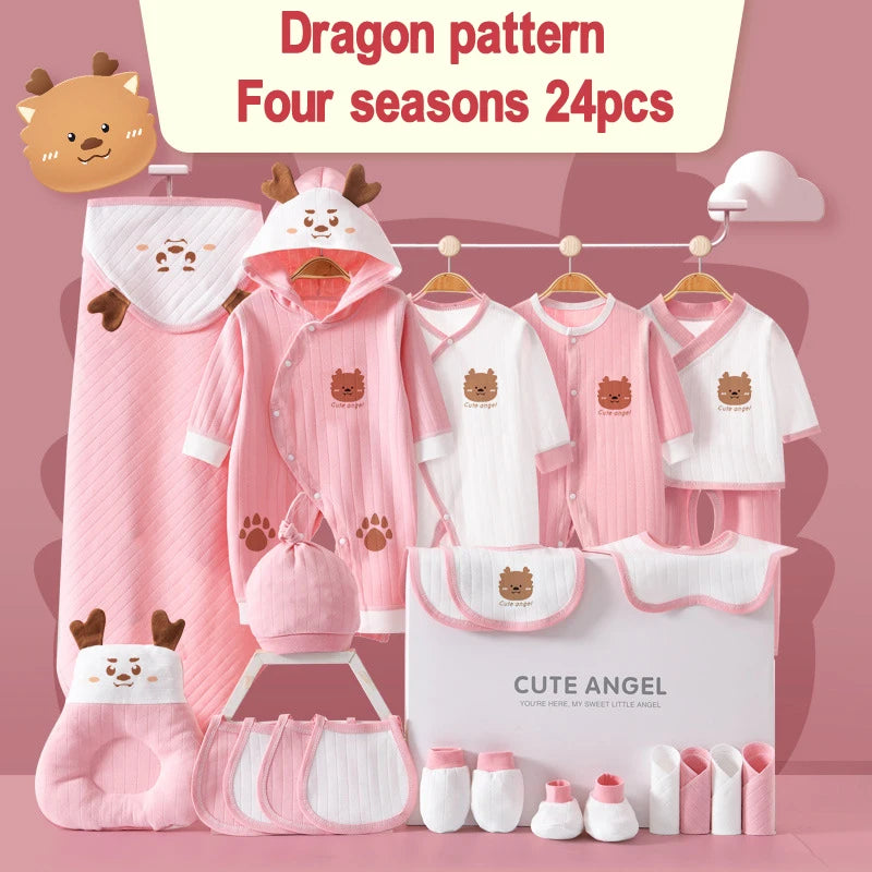 22/24/26 Pieces/0-3Months Newborn Baby Clothing 100% Cotton Kids Clothes Suit Unisex Infant Boys Girls Rabbit Clothing Set