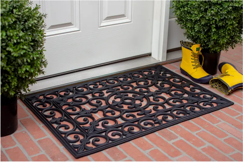 Fleur De Lis Rubber Doormat