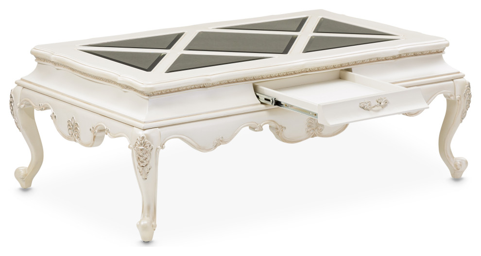 Lavelle Rectangular Cocktail Table   Classic Pearl   Victorian   Coffee Tables   by Michael Amini  Houzz