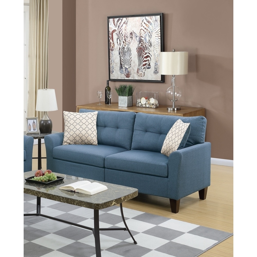 Upholstery 2 Piece Sofa Set with Wood Legs