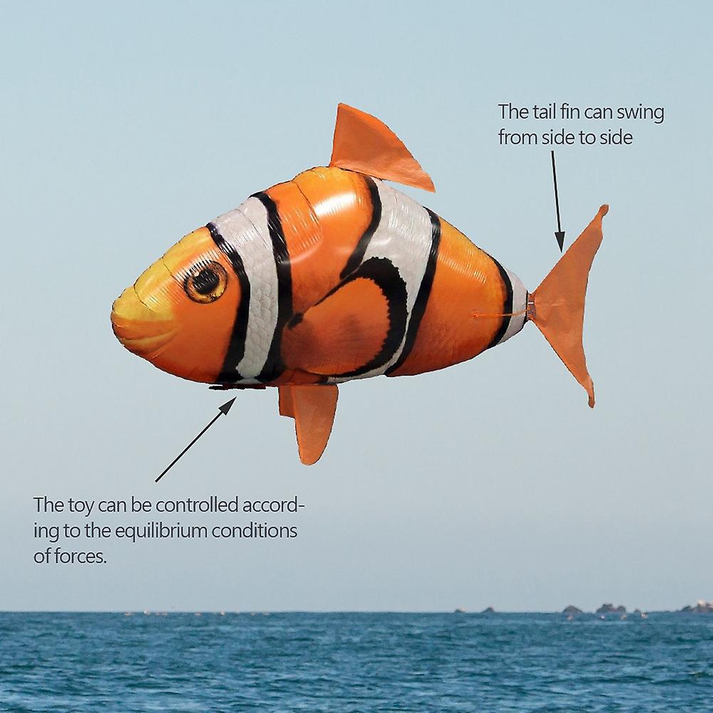 Remote Control Flying Shark Inflated Rc Inflatable Balloon Toy Kids Gift (orange Clownfish)