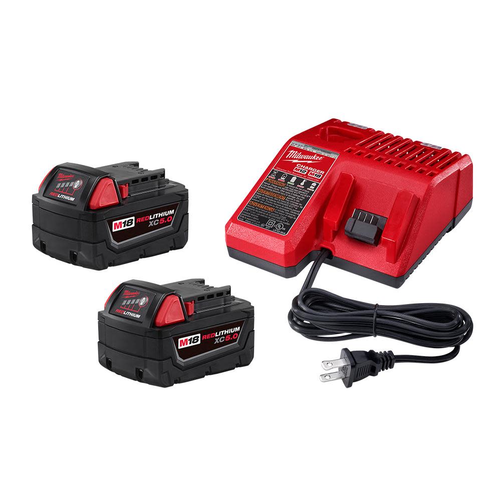 Milwaukee M18 REDLITHIUM XC5.0 Battery 2pk Starter Kit 48-59-1852B from Milwaukee