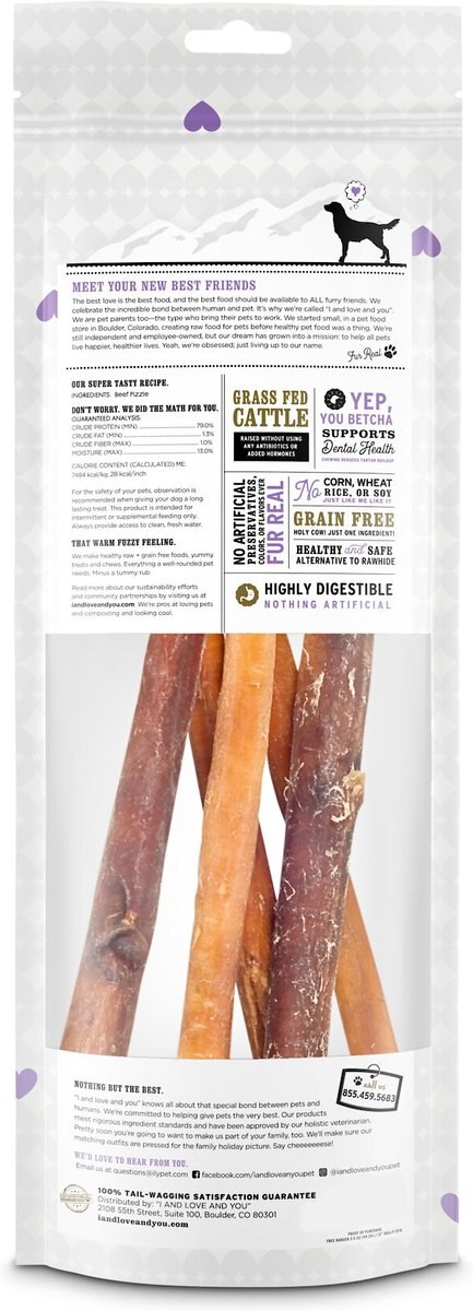 I and Love and You Free Ranger Beef Bully Stix Grain-Free Dog Chews