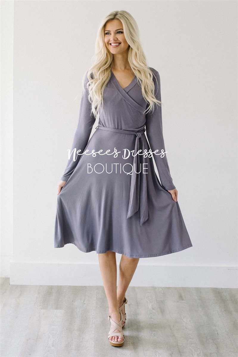 Dusty Lilac Wrap Dress