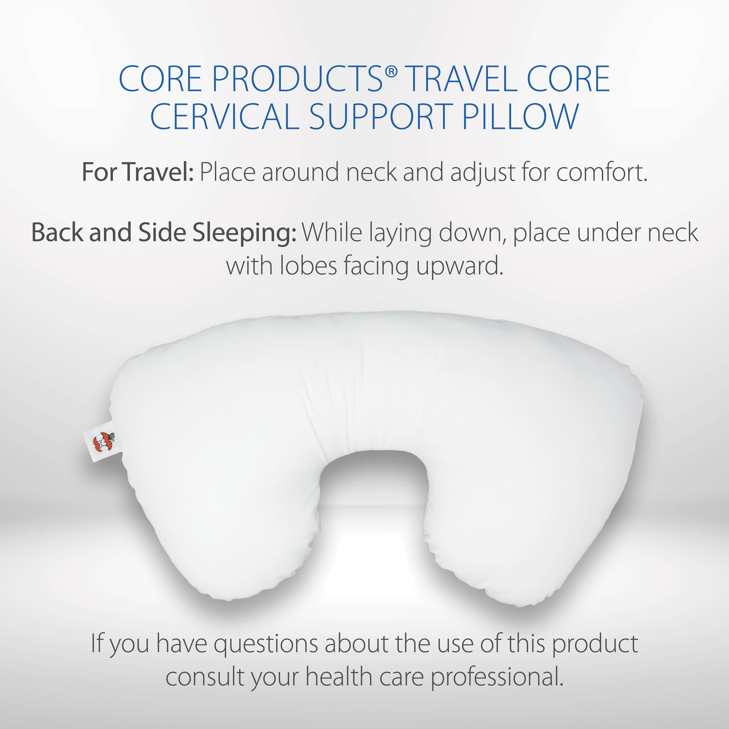 Core Products Travel Portable Cervical Neck & Head Support Sleep Pillow Headrest