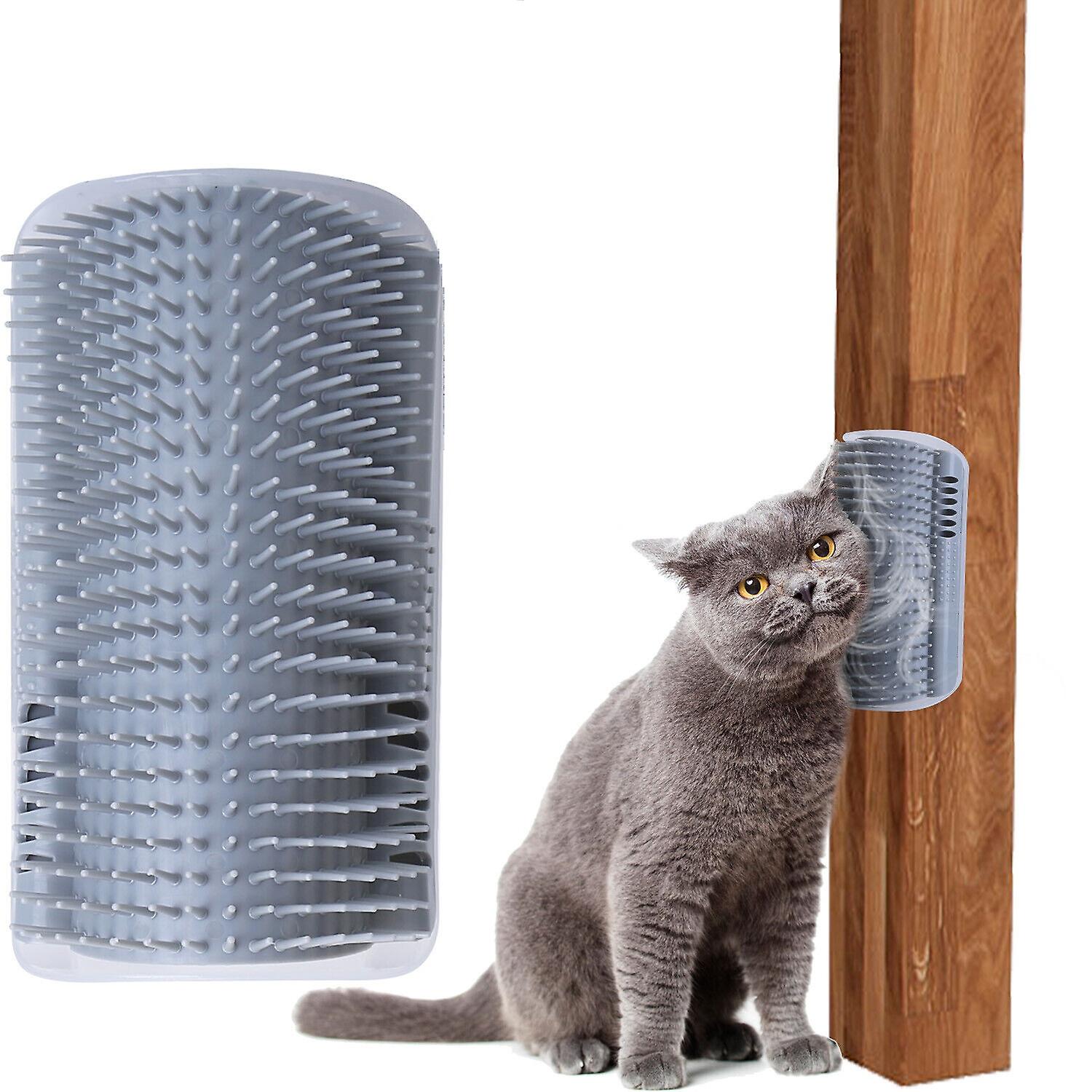 Wall Corner Cat Massage Brush Tool Cat Self Groomer Wall Mount Comb Toy，blue