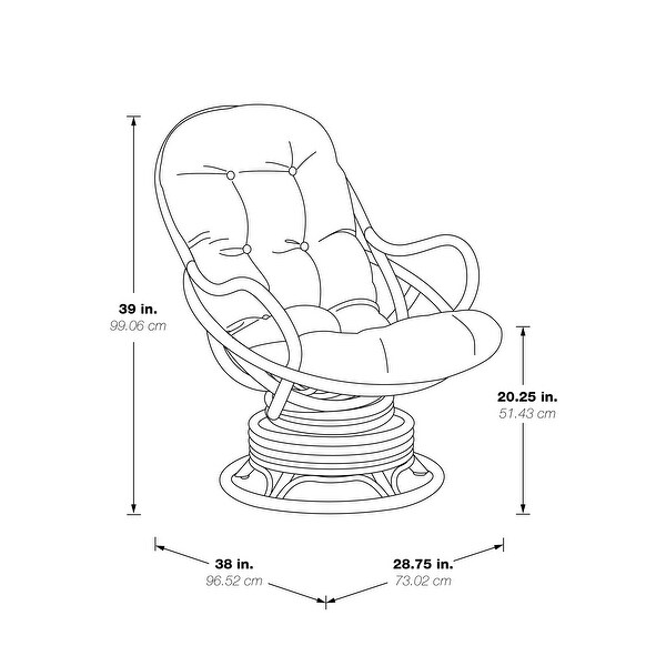 Rattan Swivel Rocker Chair