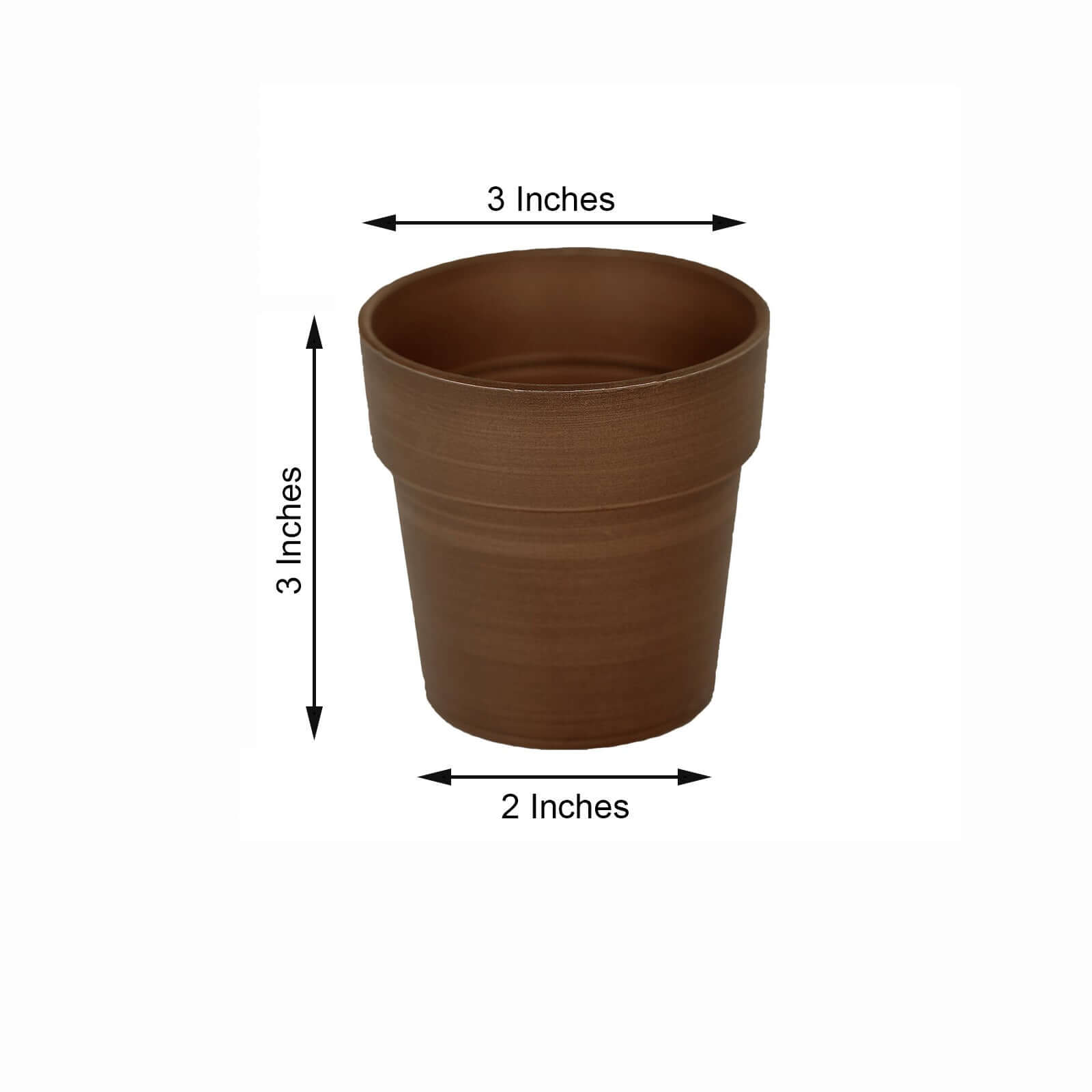 3 Pack Rustic Brown Small Flower Plant Pots, Indoor Decorative Planters 3