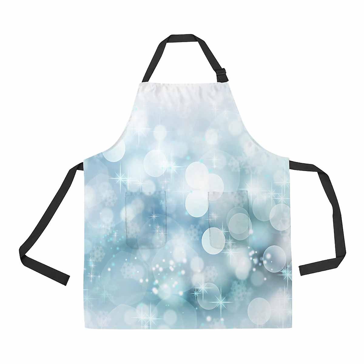 Abstract Winter Bokeh Unisex Adjustable Bib Apron With Pockets For Commercial Restaurant And Home Kitchen Use