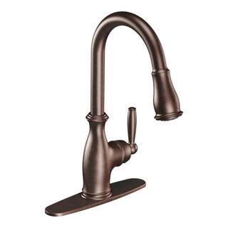 MOEN Brantford Single-Handle Pull-Down Sprayer Kitchen Faucet with Reflex and Power Boost in Oil Rubbed Bronze 7185ORB