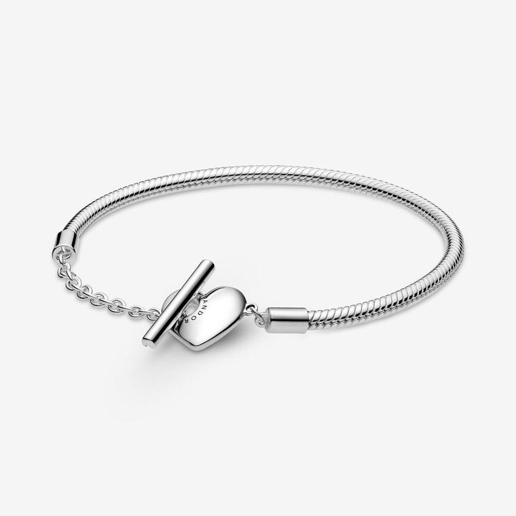 PANDORA  Pandora Moments Heart T-Bar Snake Chain Bracelet