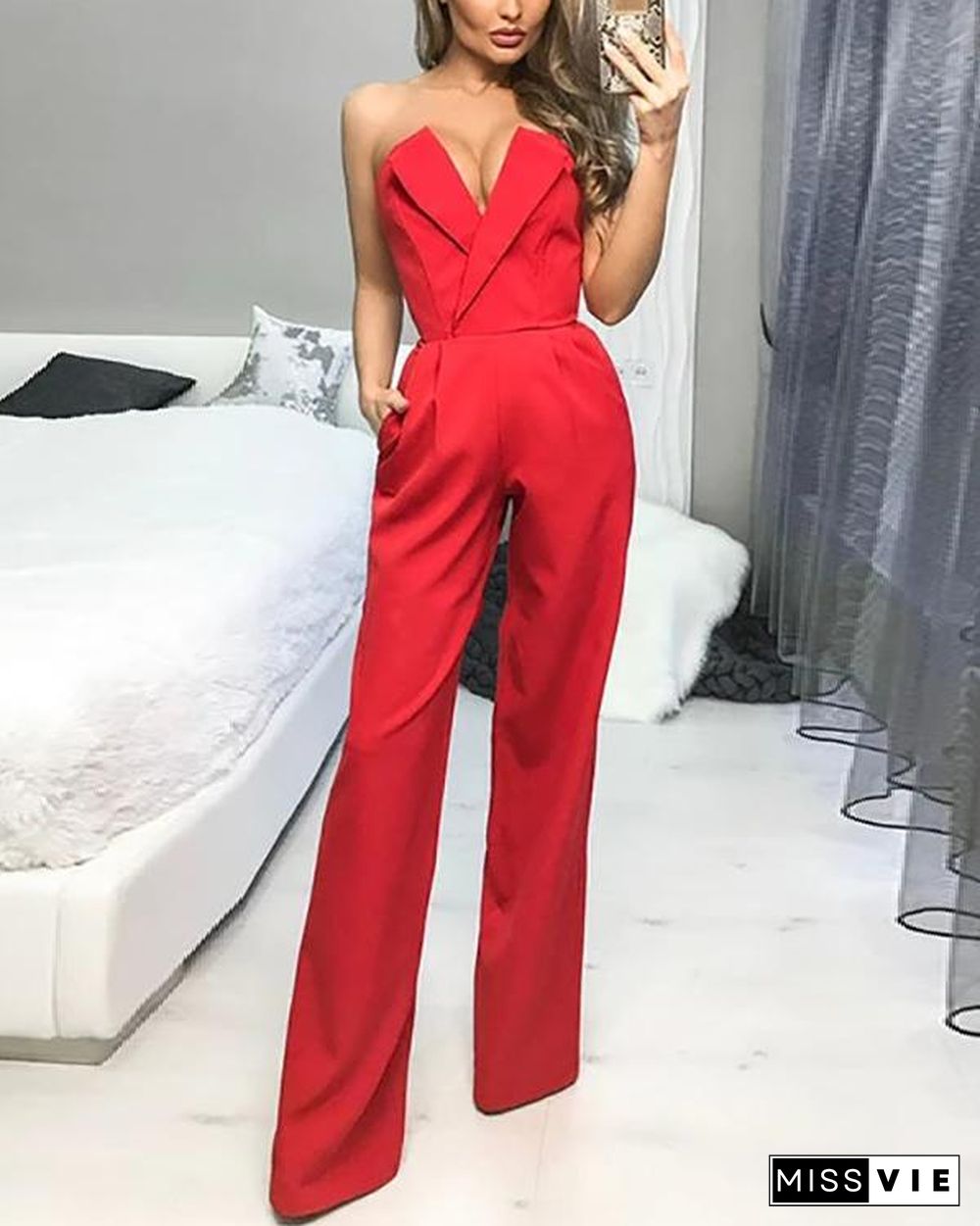 Women Formal Wide Leg Jumpsuit