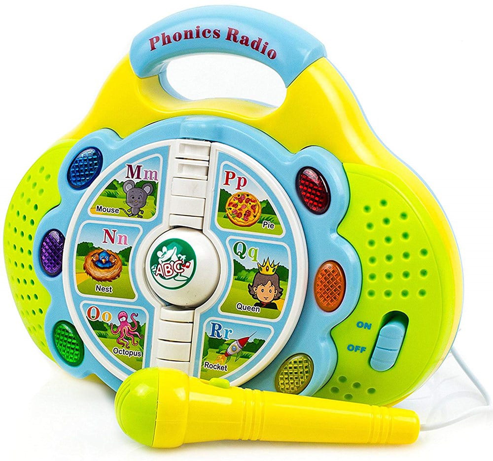 Toysery Child Phonics Radio Toy for Kids - Educational Learning Toy with Mic， Music and Colorful Lights for Boys and Girls