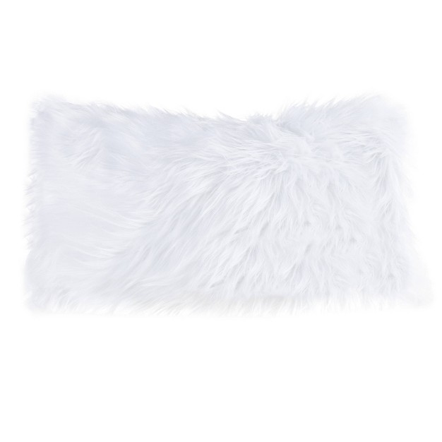 Oversize Faux Fur Lumbar Throw Pillow Hastings Home