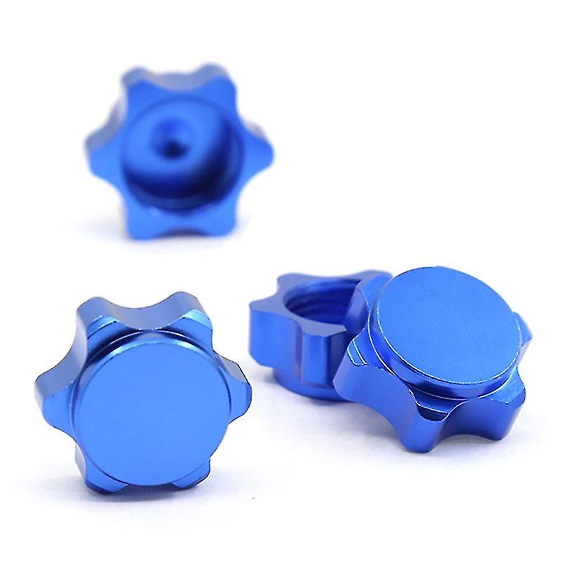 4pcs Aluminum Wheel Hub Cover Anti-dust Cover 17mm Hex Nut For 1/8 Rc Car，blue