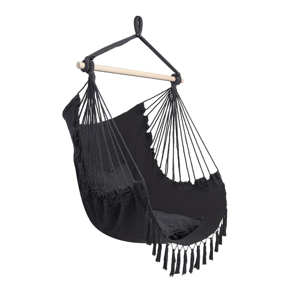 UBesGoo Hammock Chair, Hanging Rope Swing Seat for Indoor Outdoor Gray