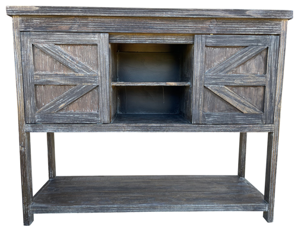 Barn Door Accent Console  Brown   Farmhouse   Console Tables   by Jackson  ampCo.  Houzz